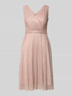 Koktajlowa sukienka do kolan z dekoltem w serek TROYDEN COLLECTION