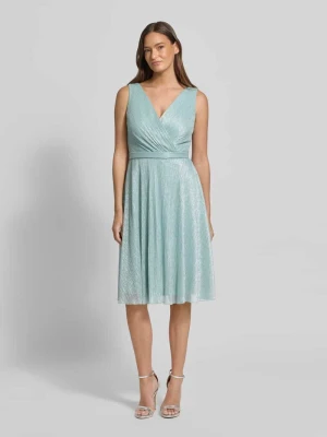 Koktajlowa sukienka do kolan z dekoltem w serek TROYDEN COLLECTION