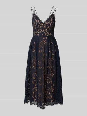 Koktajlowa sukienka do kolan z koronką i cienkimi ramiączkami Jake*s Cocktail
