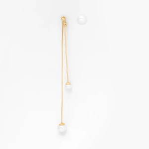 Kolczyki asymetryczne z perłami, srebrne pozłacane Ania Kruk