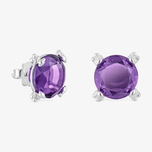 Kolczyki Color Pills Ze Srebra Z Ametystem W Kształcie Serca - Tous