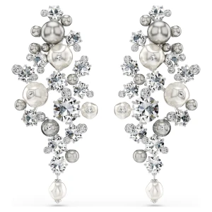 Kolczyki Constella, Kryształowa Perła, Szlif okrągły, Białe, Powłoka z rodu Swarovski