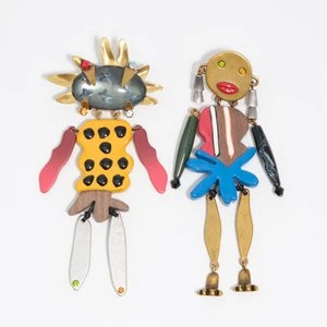 Kolczyki dancers złote efekt postarzenia BIMBA Y LOLA