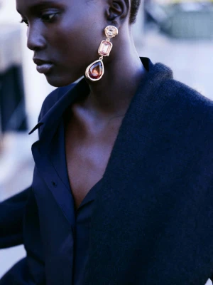 Zdjęcie produktu Kolczyki długie łączone złoty - Kobieta - Rozmiar uniwersalny - MANGO