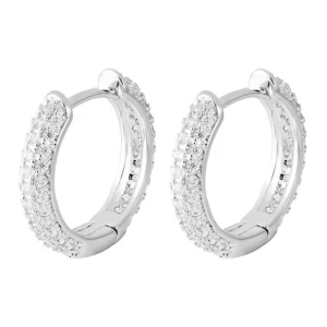 Kolczyki ICED STUFF Diamond Ring Białe złoto