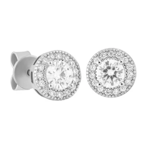 Kolczyki ICED STUFF Diamond Stud Baguette Białe złoto