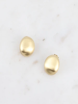 Kolczyki Jenny - owalne kolczyki ze stali szczotkowanej Bohm Paris