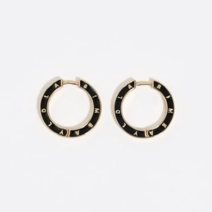 Kolczyki koła emaliowane logo czarne BIMBA Y LOLA