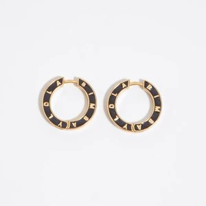 Kolczyki koła emaliowane logo czarne BIMBA Y LOLA