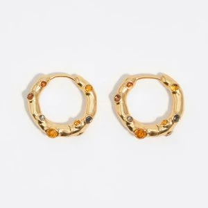 Kolczyki koła faktura kryształki złote BIMBA Y LOLA