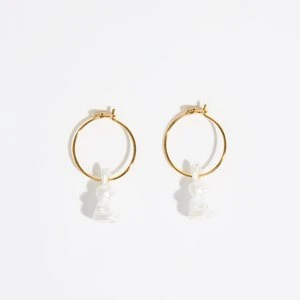 Kolczyki koła królik perłowe BIMBA Y LOLA