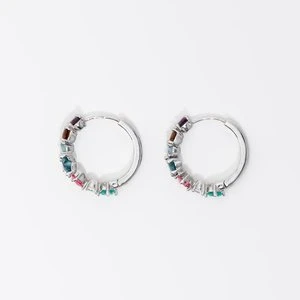 Kolczyki koła kryształki serce srebrne BIMBA Y LOLA