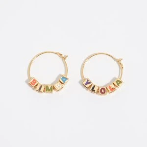 Kolczyki koła logo kostka wielobarwne BIMBA Y LOLA