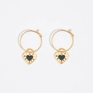 Kolczyki koła logo serce czarne BIMBA Y LOLA