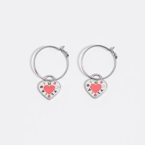 Kolczyki koła logo serce koralowe BIMBA Y LOLA