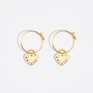 Kolczyki koła logo serce kość słoniowa BIMBA Y LOLA
