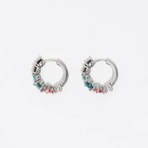 Kolczyki koła małe kryształki serce srebrne BIMBA Y LOLA