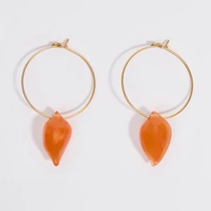 Kolczyki koła muszelka żywica pomarańczowe BIMBA Y LOLA