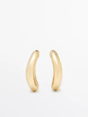 Kolczyki Koła O Zaokrąglonej Objętości - Złoty - Massimo Dutti - Female