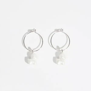 Kolczyki koła pies perłowe BIMBA Y LOLA