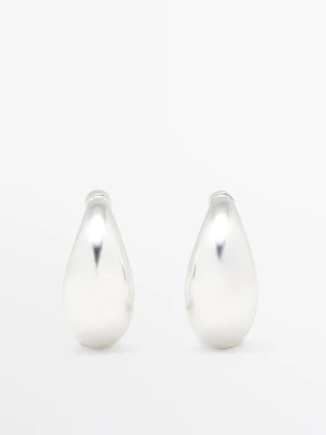 Kolczyki Koła Półksiężyce - Srebrny - Massimo Dutti - Female
