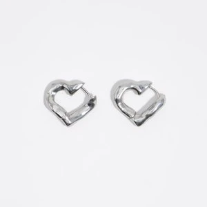 Kolczyki koła serce faktura srebrne BIMBA Y LOLA