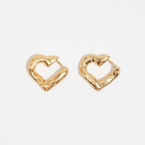 Kolczyki koła serce faktura złote matowe BIMBA Y LOLA