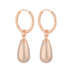 Kolczyki koła z różowego złota z pudrowymi perłami SWAROVSKI® CRYSTAL SOTHO