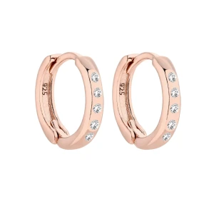 Kolczyki kółka z różowego złota z kryształami SWAROVSKI® CRYSTAL SOTHO