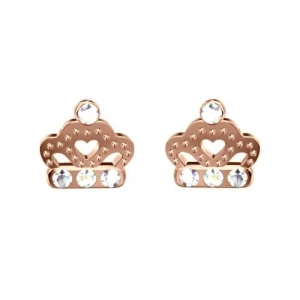 Kolczyki korony z różowego złota wysadzane kryształami Crystal SWAROVSKI® ELEMENTS SOTHO