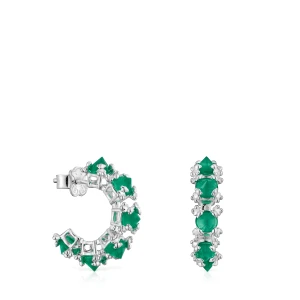 Kolczyki Kreolki Color Pills Ze Srebra Z Chalcedonem - Tous Rozmiar