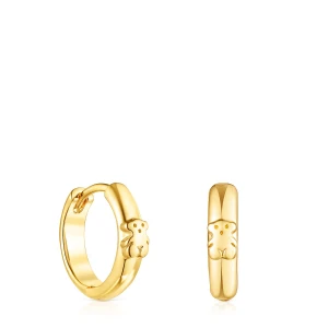 Kolczyki Kreolki Tous Basics Ze Srebra Vermeil Z Misiem - Tous Rozmiar