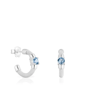 Kolczyki Kreolki Ze Srebra I Laboratoryjnie Hodowanego Spinelu Tous Mesh Lgg - Tous Rozmiar