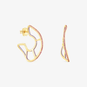 Kolczyki Kreolki Ze Srebra Vermeil Z Rodolitami Gregal - Tous