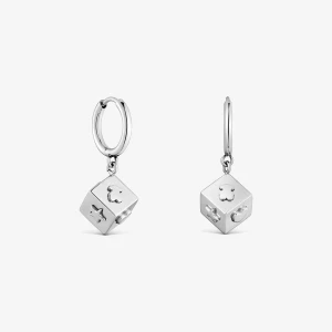 Kolczyki Kreolki Ze Stali Z Charmsem Z Motywem Sześcianu Tous Charming - Tous Rozmiar