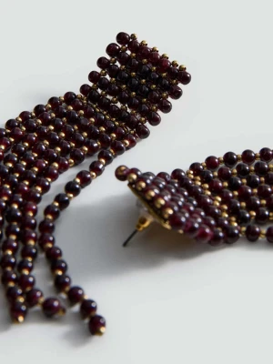 Kolczyki kryształkowe przywieszki burgund - Kobieta - Rozmiar uniwersalny - MANGO