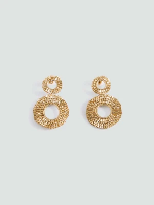 Kolczyki kryształkowe przywieszki złoty - Teen - Rozmiar uniwersalny - MANGO TEEN