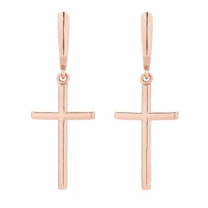 Kolczyki krzyże z różowego złota SOTHO