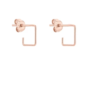 Kolczyki kwadraty z różowego złota SOTHO