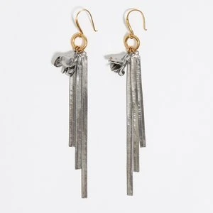 Kolczyki kwiaty i łańcuszki ciemnosrebrne BIMBA Y LOLA