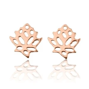 Kolczyki kwiaty lotosu z różowego złota SOTHO