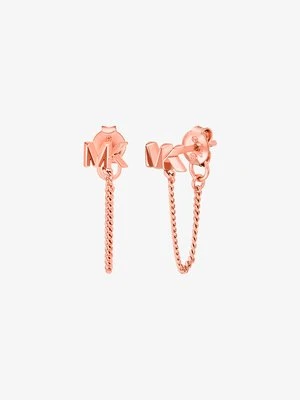 Kolczyki łańcuszkowe z logo ze srebra próby 925 pokrytego metalem szlachetnym Michael Kors