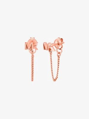 Kolczyki łańcuszkowe z logo ze srebra próby 925 pokrytego metalem szlachetnym Michael Kors