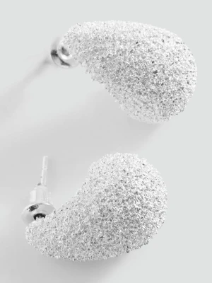 Kolczyki łezki z teksturą srebrny - Dziewczyna - Rozmiar uniwersalny - MANGO TEEN