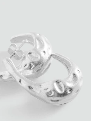 Kolczyki łezki z teksturą srebrny - Dziewczyna - Rozmiar uniwersalny - MANGO TEEN