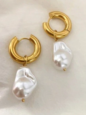 Kolczyki Lior Pearl - okrągłe kolczyki ze zdejmowaną perłą naturalną Bohm Paris