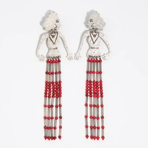 Kolczyki metalowe sylwetki i kamyczki postarzane srebro BIMBA Y LOLA