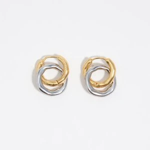 Kolczyki podwójne koła faktura dwukolorowe BIMBA Y LOLA