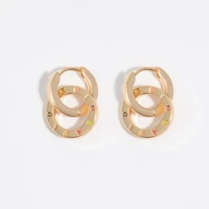 Kolczyki podwójne koła logo złote BIMBA Y LOLA