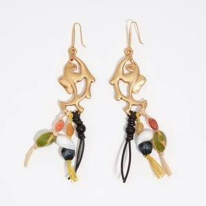 Kolczyki ryby metal i ceramika BIMBA Y LOLA